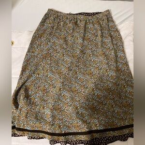 Christopher & Banks Floral Reversible A-Line Midi Skirt